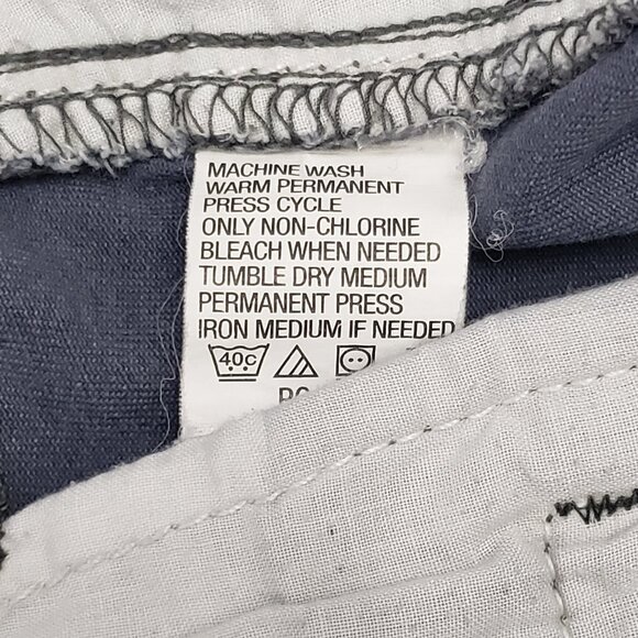 Izod Mens 100% Cotton Cargo Plaid Blue Denim Shorts 36 - Picture 5 of 6